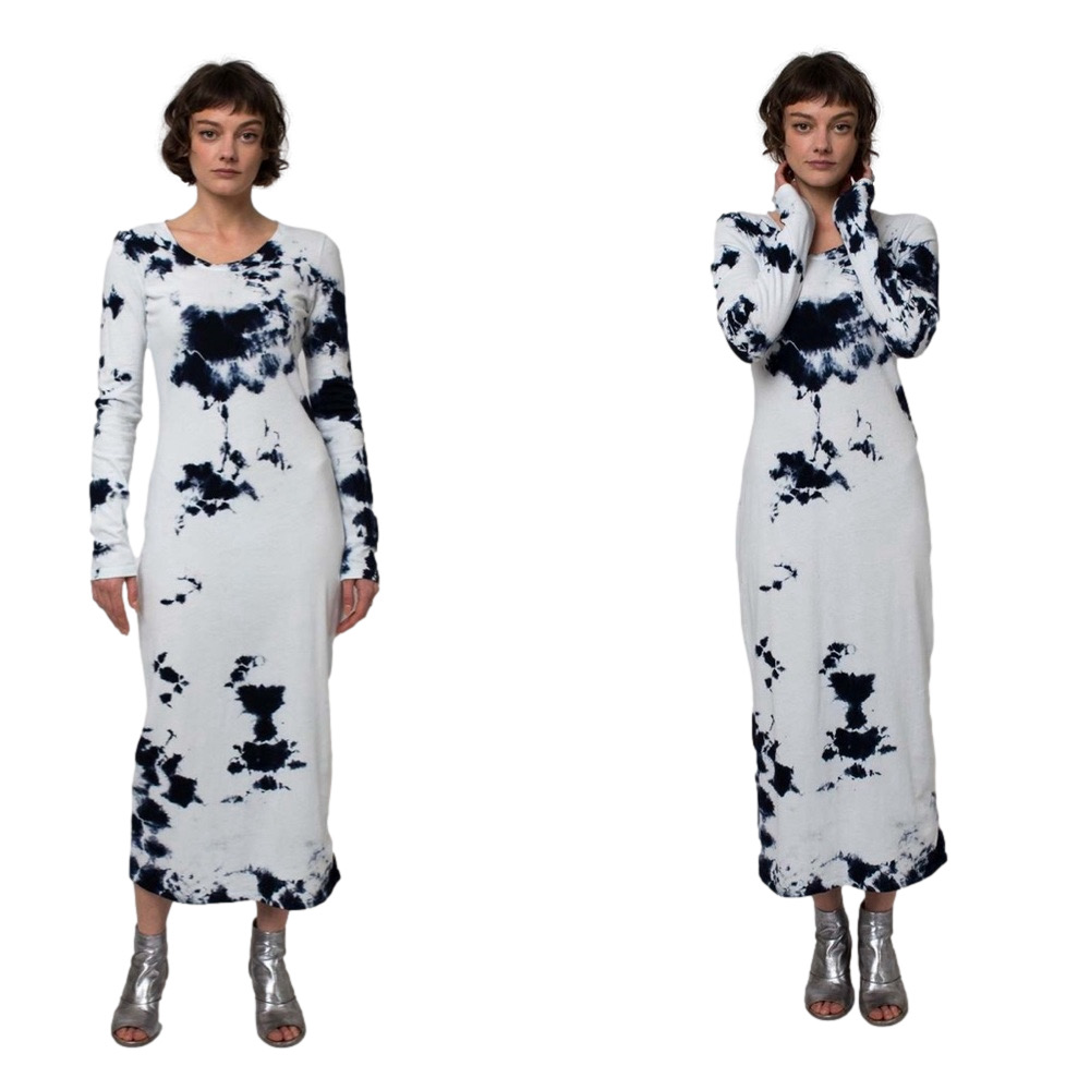 RAQUEL ALLEGRA
Cotton tie dye FITTED LONG SLEEVE DRESS - INDIGO